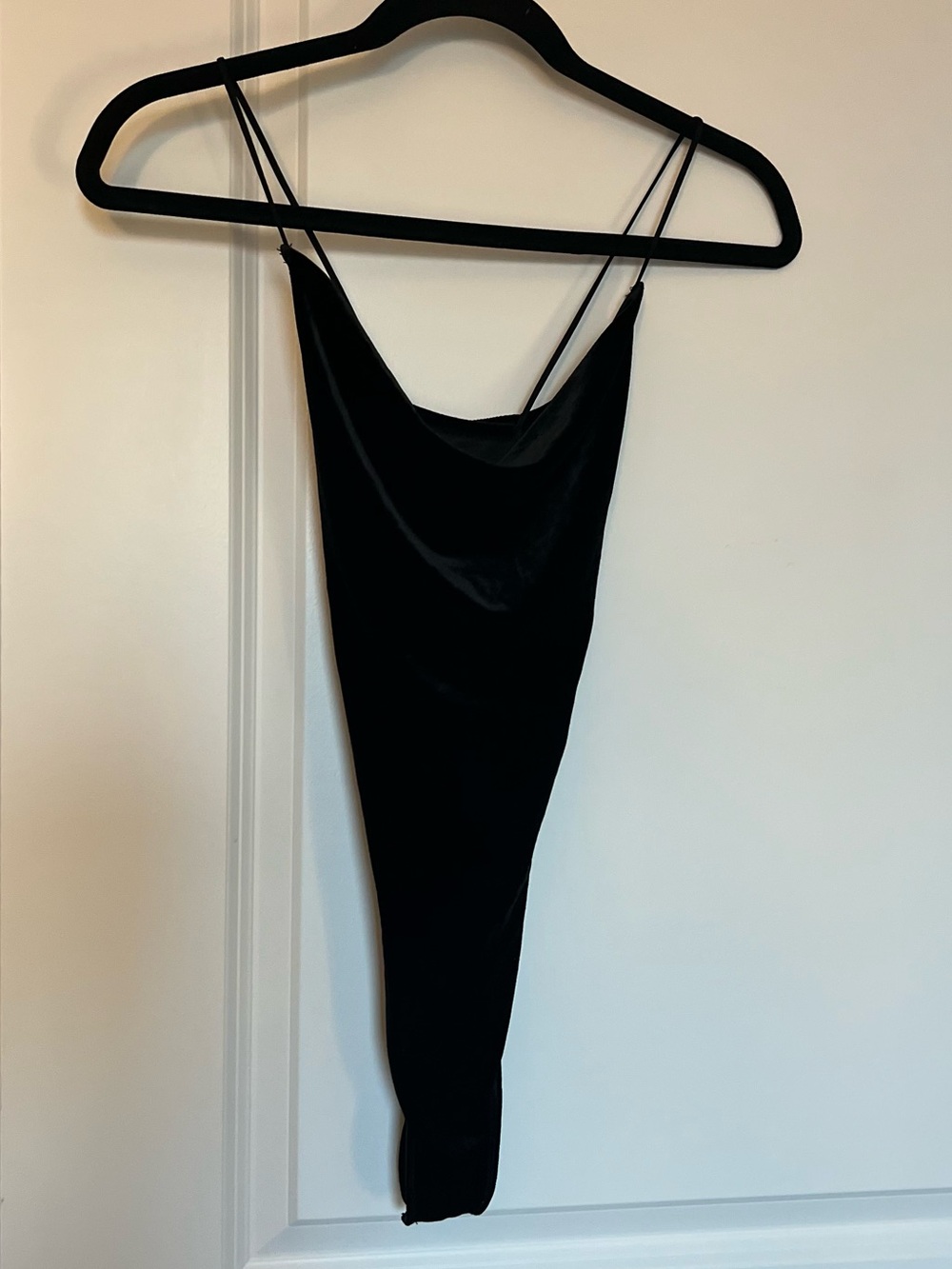 Abercrombie & Fitch Black Velvet Cowl Neck Bodysuit NWT